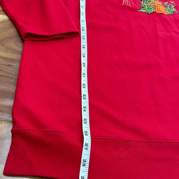 Vintage Womens Fall Scarecrow appliqué Sweatshirt shoulder pads Size XL - Picture 4 of 9